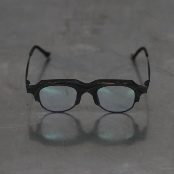 RIGADRS natural horn wire cut handmade glasses RG0127 series collection RG-RG0127-HBMS black and white frosted